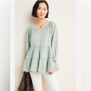 Maeve Anthropologie Isola Tiered Babydoll Top Women’s size Medium